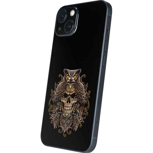 Skull and Owl by Sarah Richter iPhone 14 Plus Skin